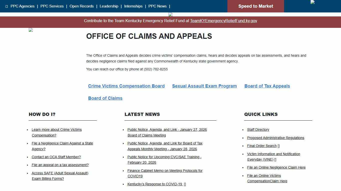 OFFICE OF CLAIMS AND APPEALS